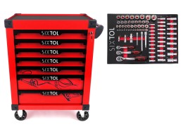 Verktøyvogn MECHANIC TROLLEY KEVIN RED 80, 7 skuffer, 80 deler verktøy