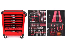 Verktøyvogn MECHANIC TROLLEY KEVIN RED 210, 7 skuffer, 210 deler verktøy
