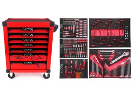 Verktøyvogn MECHANIC TROLLEY KEVIN RED 253, 7 skuffer, 253 deler verktøy